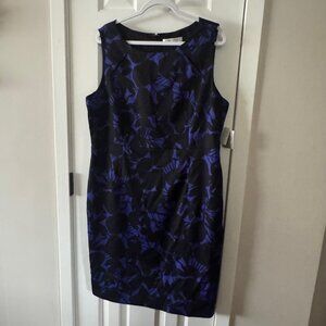 Kasper Womens  Iris and Black Sheath Dress New with Tags Size 18